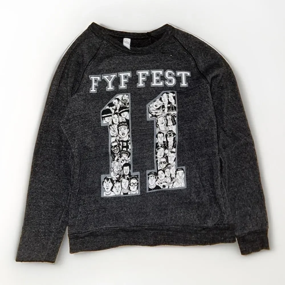 Vintage FYF Fest Crewneck Sweater Grey Small 19x24 Music Festival